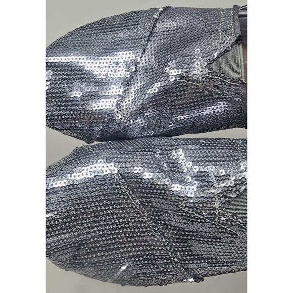 TOMS Pewter Sequin Classics Slip On Flats Womens Shoes Size W7.5 - Picture 3 of 11
